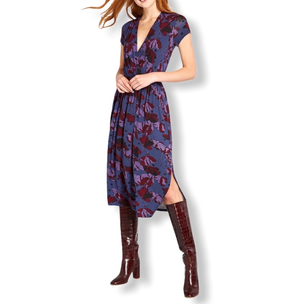 ModCloth Easily Adored Knit Navy Tulips Dress